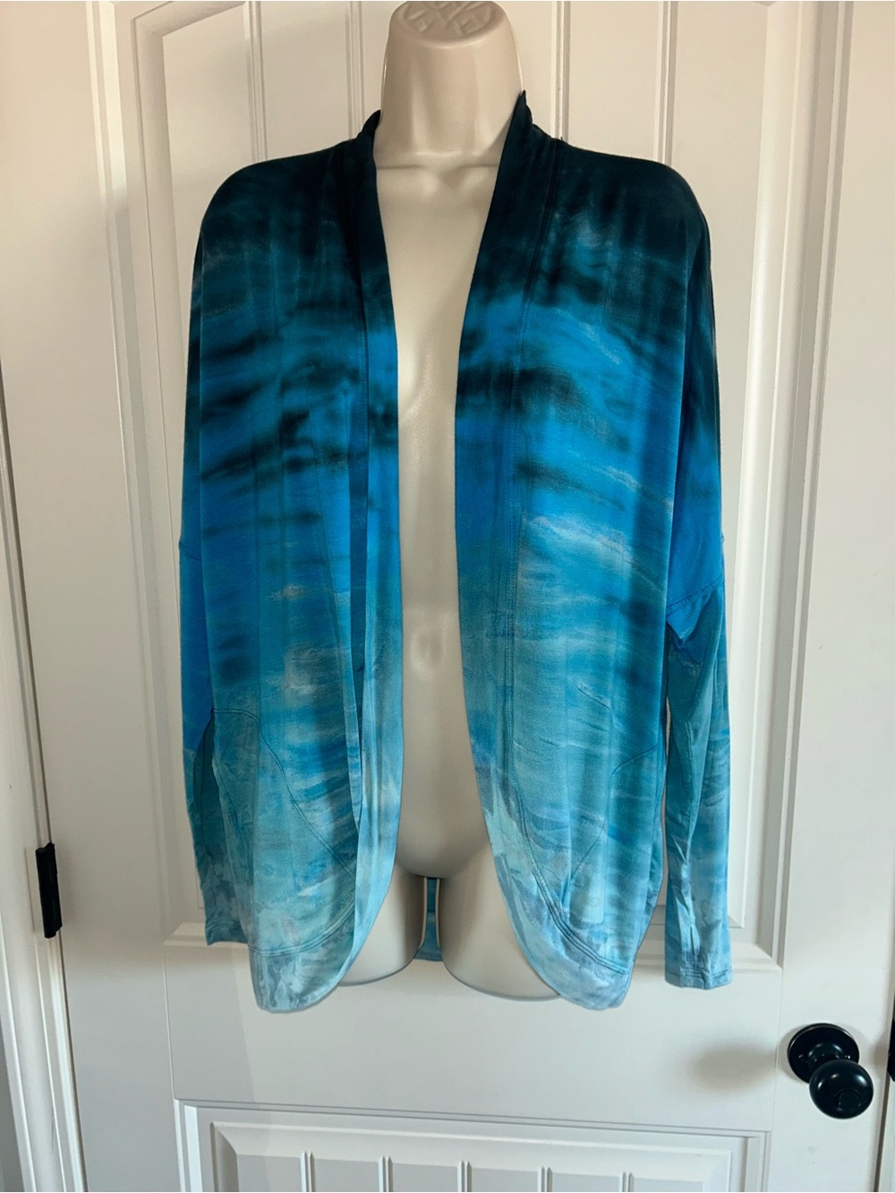 NEW Hard Tail Teal to Aqua Ombre Open-Front Cardigan Sz XS